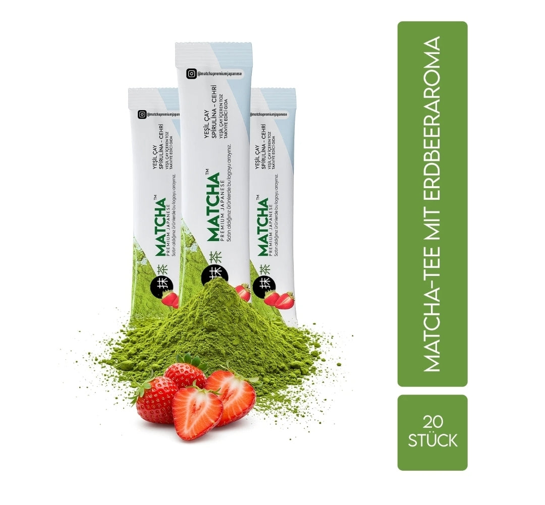 Matcha Detox Tee Premium Japanische Erdbeere Aromatisierte 20 Beutel