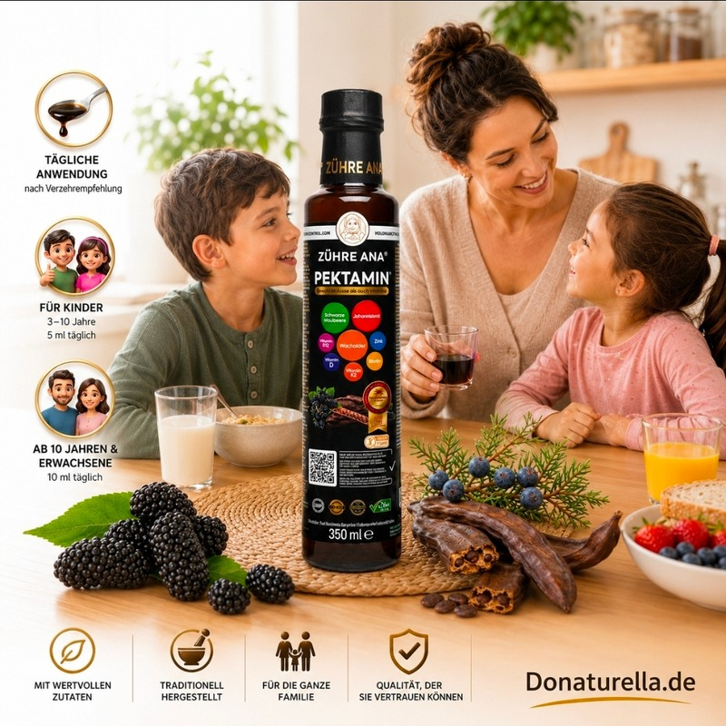Zühre Ana Pektamin 350 ml – Traditionelle Melasse mit 12 Vitaminen, Schwarzer Maulbeere, Johannisbrot, Wacholder, Zink, Kalium