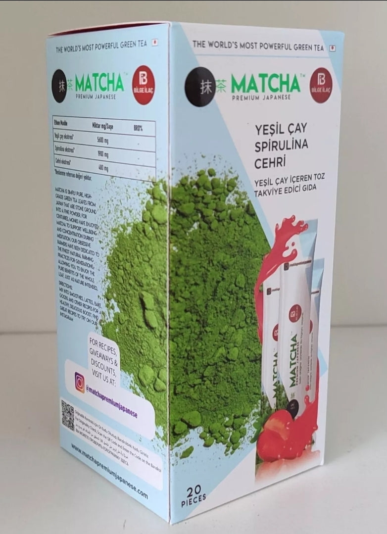 Matcha Detox Tee Premium Japanische Erdbeere Aromatisierte 20 Beutel