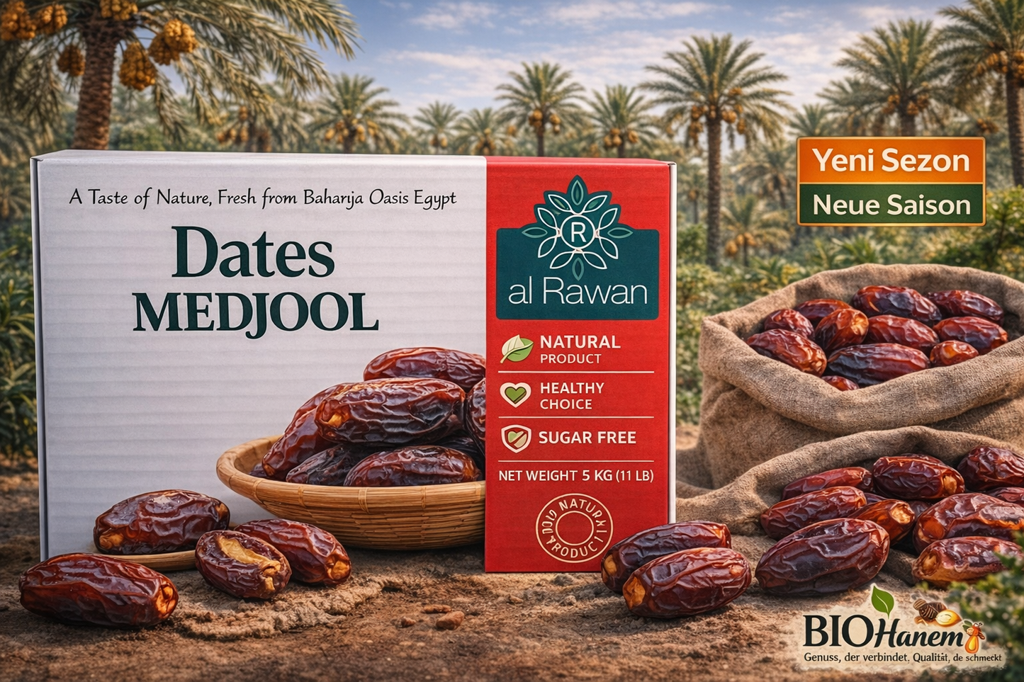 Medjool Datteln Premium 5kg – Groß & Saftig – Herkunft Ägypten