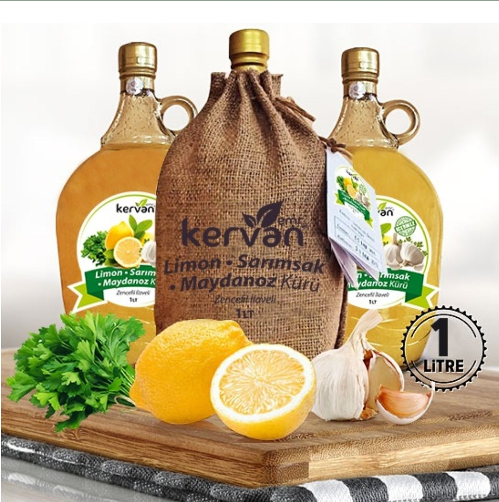 Zitronen-Knoblauch-Petersilie-Kur mit Ingwer (1 Liter)