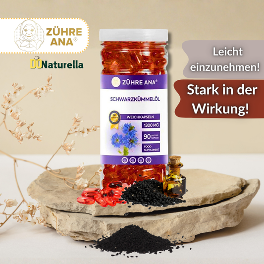 Zühre Ana Schwarzkümmelöl 1300 mg – 90 Softgel-Kapseln (117gr)