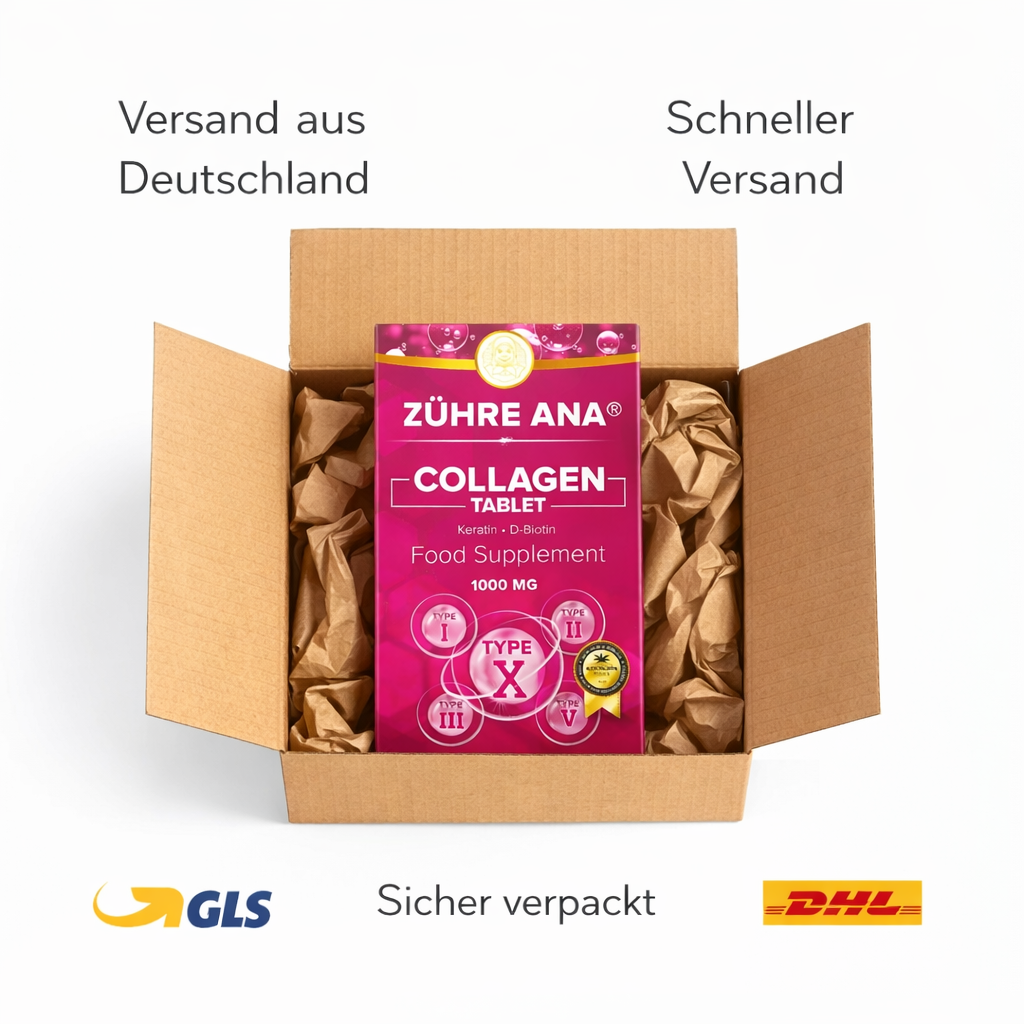 Collagen Tabletten 1000 mg – Keratin & Biotin – 60 Tabletten – Nahrungsergänzungsmittel.