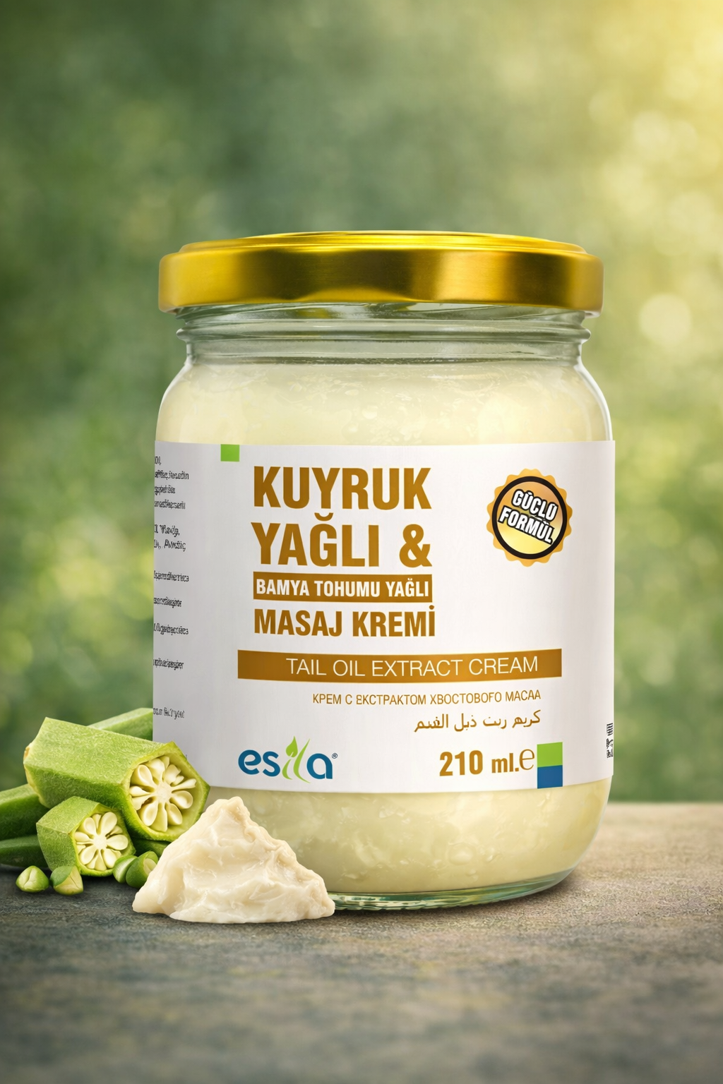 Kuyruk Yağlı & Bamya Tohumu Yağlı Masaj Kremi – 210 ml
Massagecreme mit Schwanzfett & Okrasamenöl – 210 ml