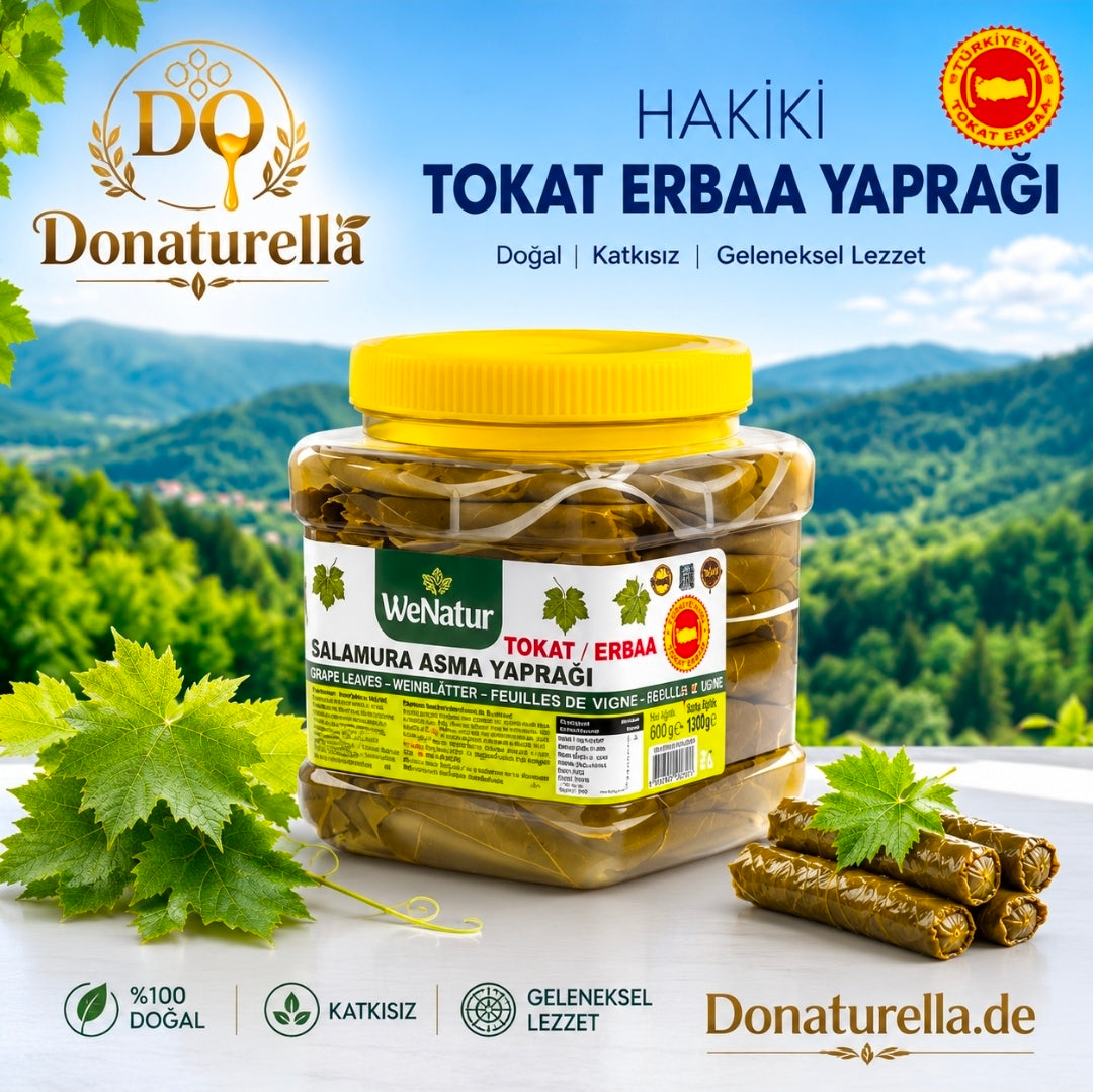 Tokat Erbaa Weinblätter in Salzlake – Original Türkische Weinblätter | Netto 600 g – Brutto 1300 g