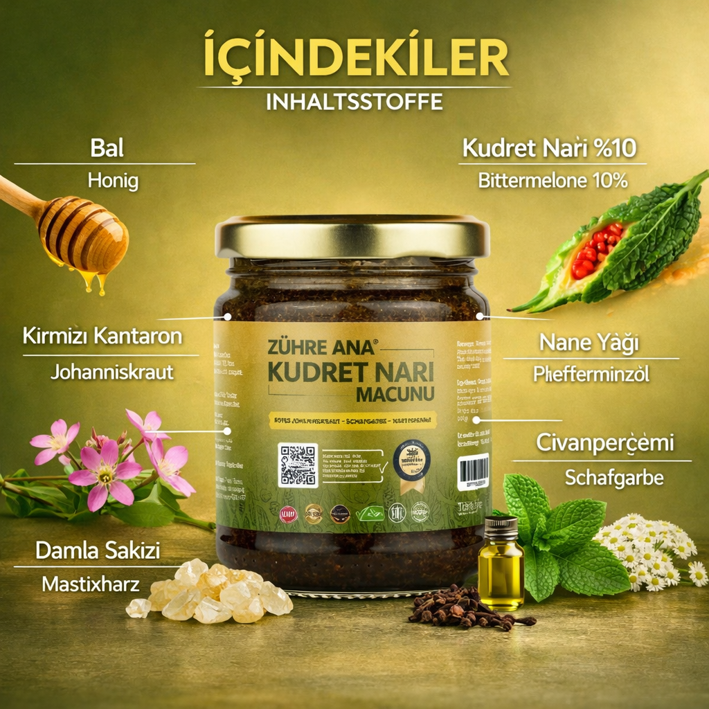 Zühre Ana Kudret Narı Macunu 240 g – Bittermelonenpaste, traditionelles pflanzliches Lebensmittel