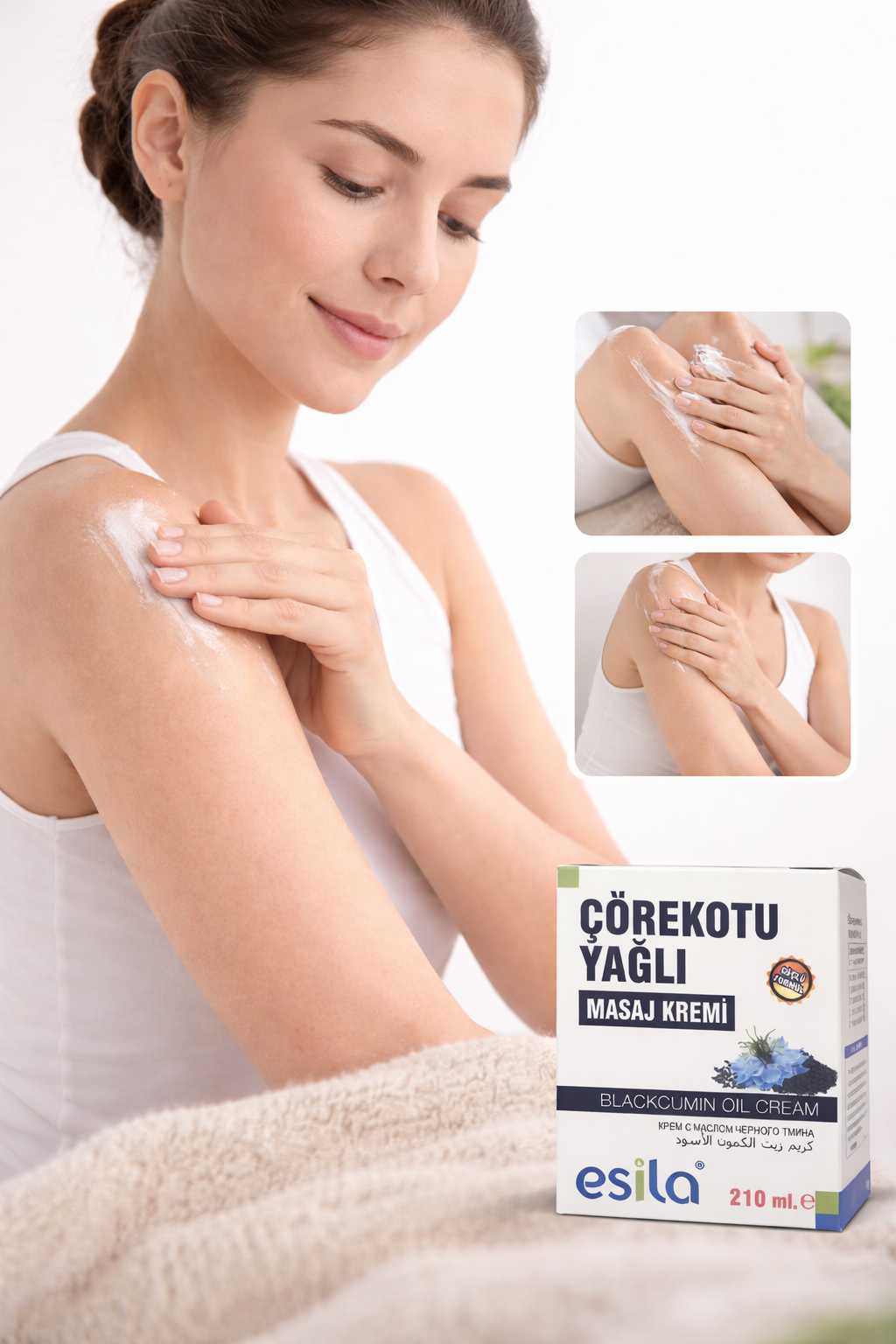 Schwarzkümmel Massagecreme – Wohltuende Pflegecreme im Glasflakon (210 ml)
