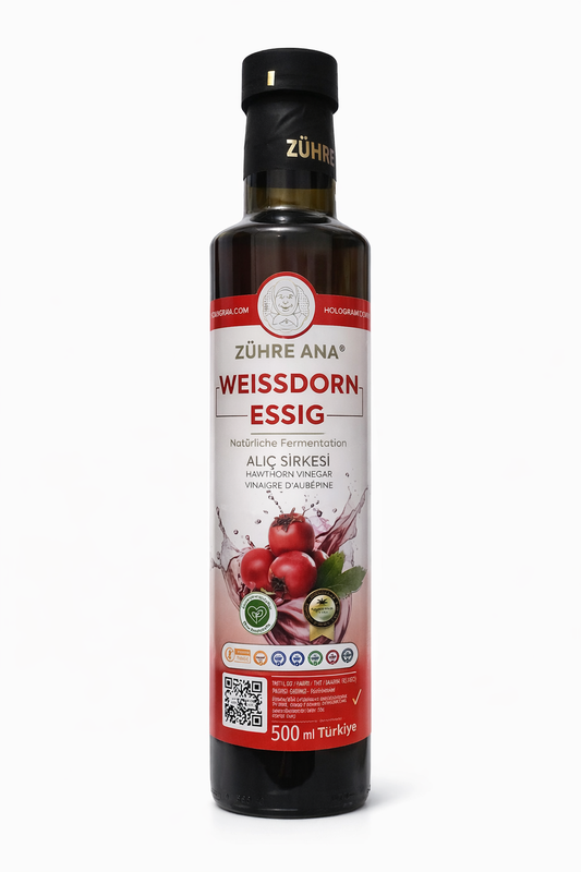 Zühre Ana Weißdorn Essig 500 ml – Natürlich fermentiert – Ohne Zusätze – Für Salat, Trinken & Haushalt