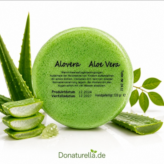 Aloe Vera Schwammseife 120 g – Natural Foam Soap mit Naturschwamm