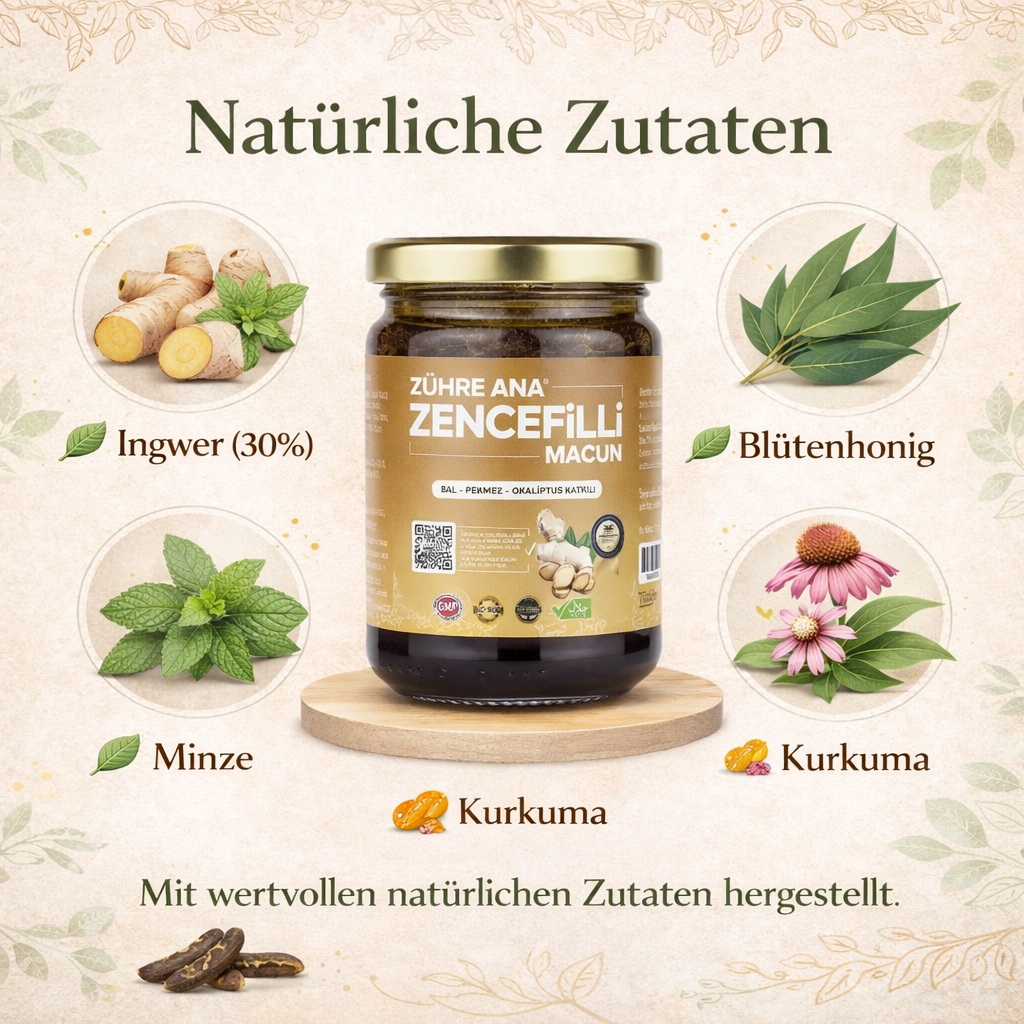 Ingwer Macun Paste mit Honig und Kräutern – Zencefilli Macun 240 g | Zühre Ana