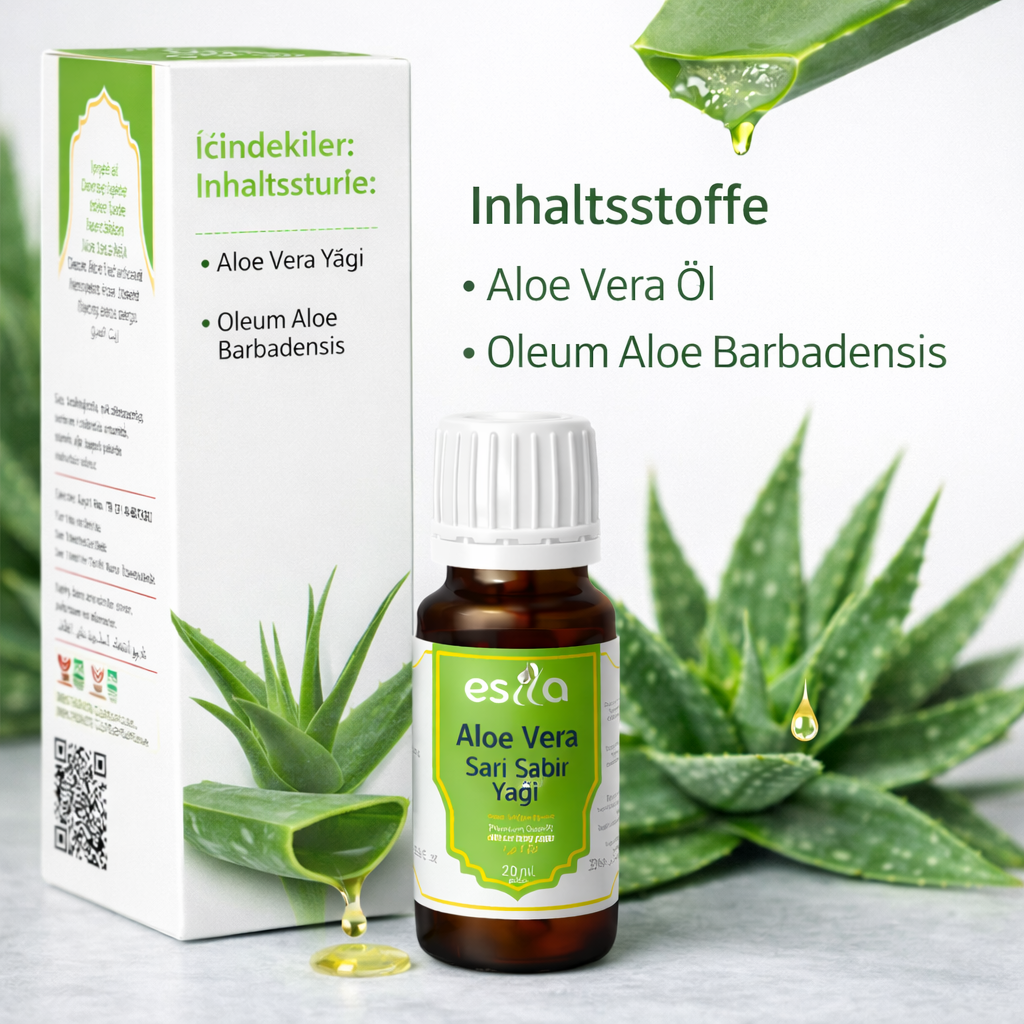 Aloe Vera (Sarı Sabır) Öl 20 ml – Aloe Vera Öl zur äußerlichen Anwendung für Haut- und Haarpflege 20ml