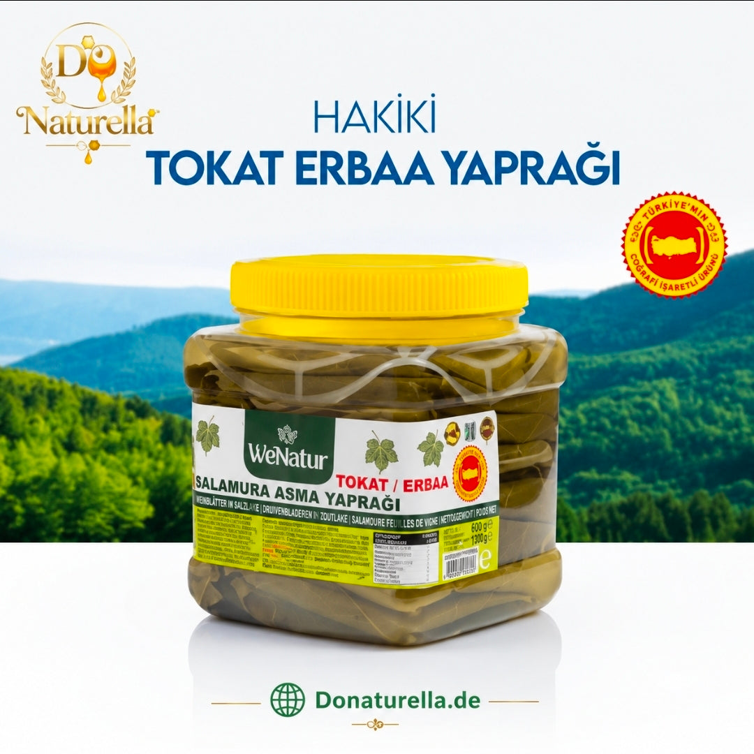 Tokat Erbaa Weinblätter in Salzlake – Original Türkische Weinblätter | Netto 600 g – Brutto 1300 g