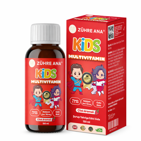 Premium Kinder Multivitamin Sirup mit Erdbeergeschmack – 150 ml | Zühre Ana