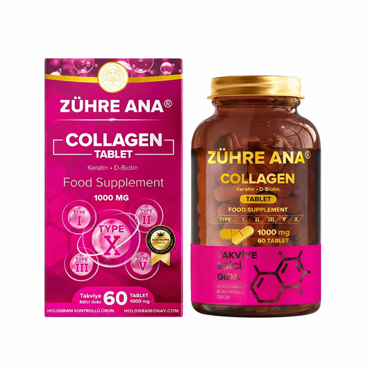Collagen Tabletten 1000 mg – Keratin & Biotin – 60 Tabletten – Nahrungsergänzungsmittel.