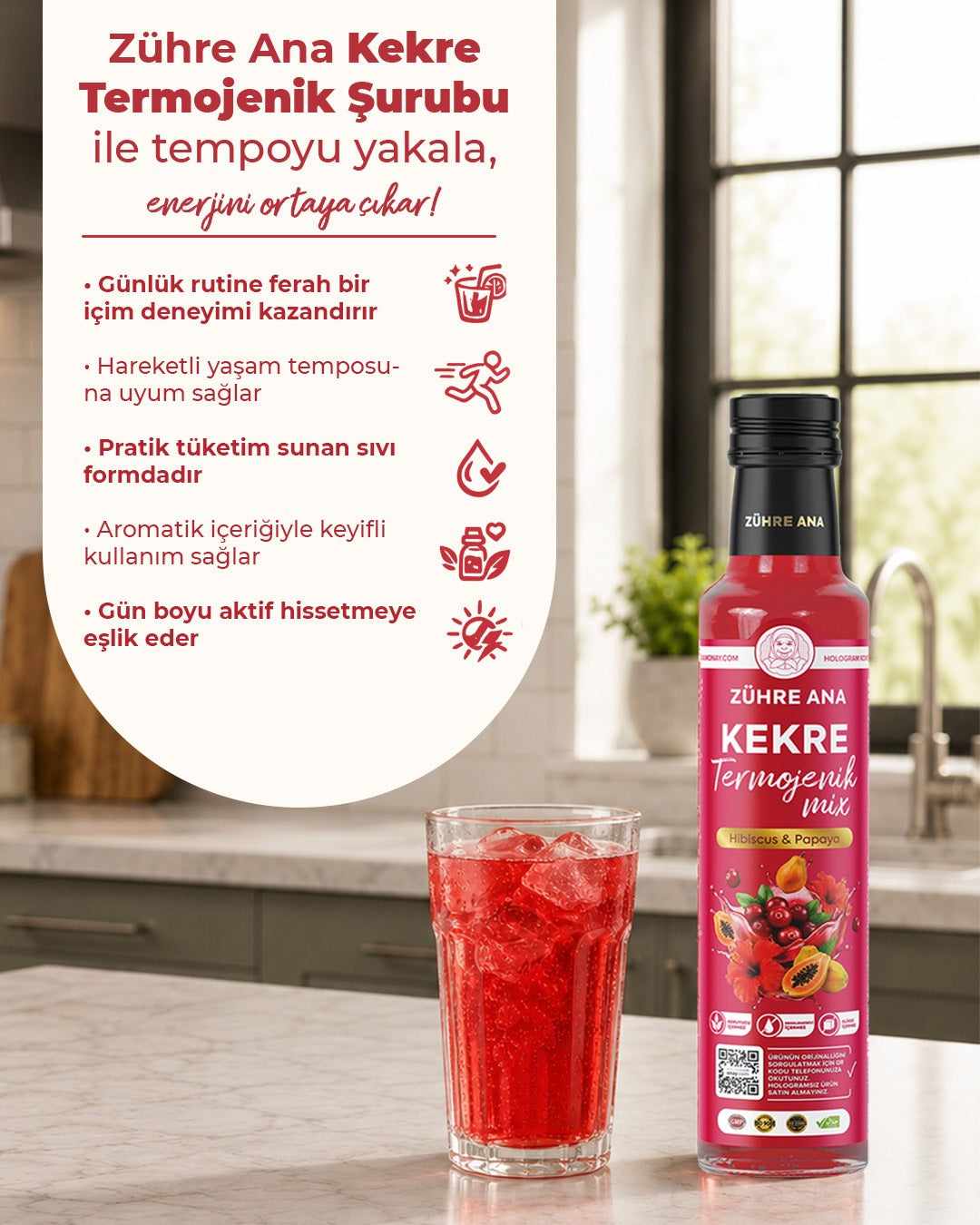 Zühre Ana Kekre Thermogenic Mix Sirup mit Hibiskus und Papaya 250 ml