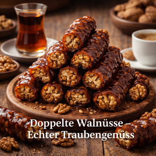 Traubensucuk mit doppelten Walnüssen – Traditionelle Süßigkeit aus Traubenmelasse – 1 kg